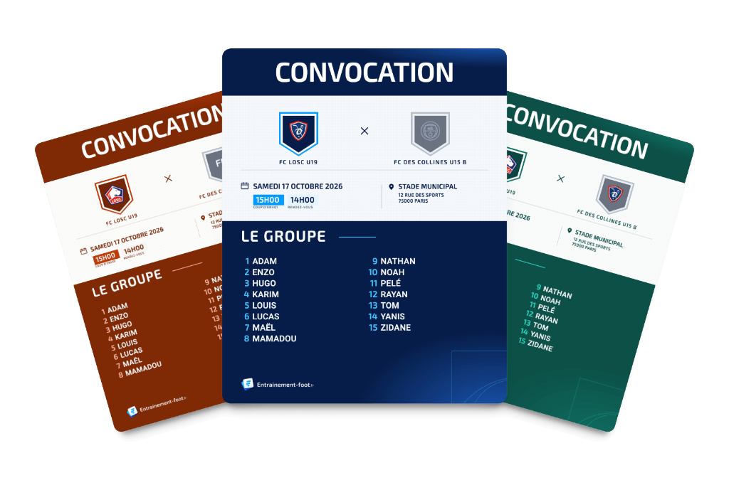 Modèles de convocation de match de football